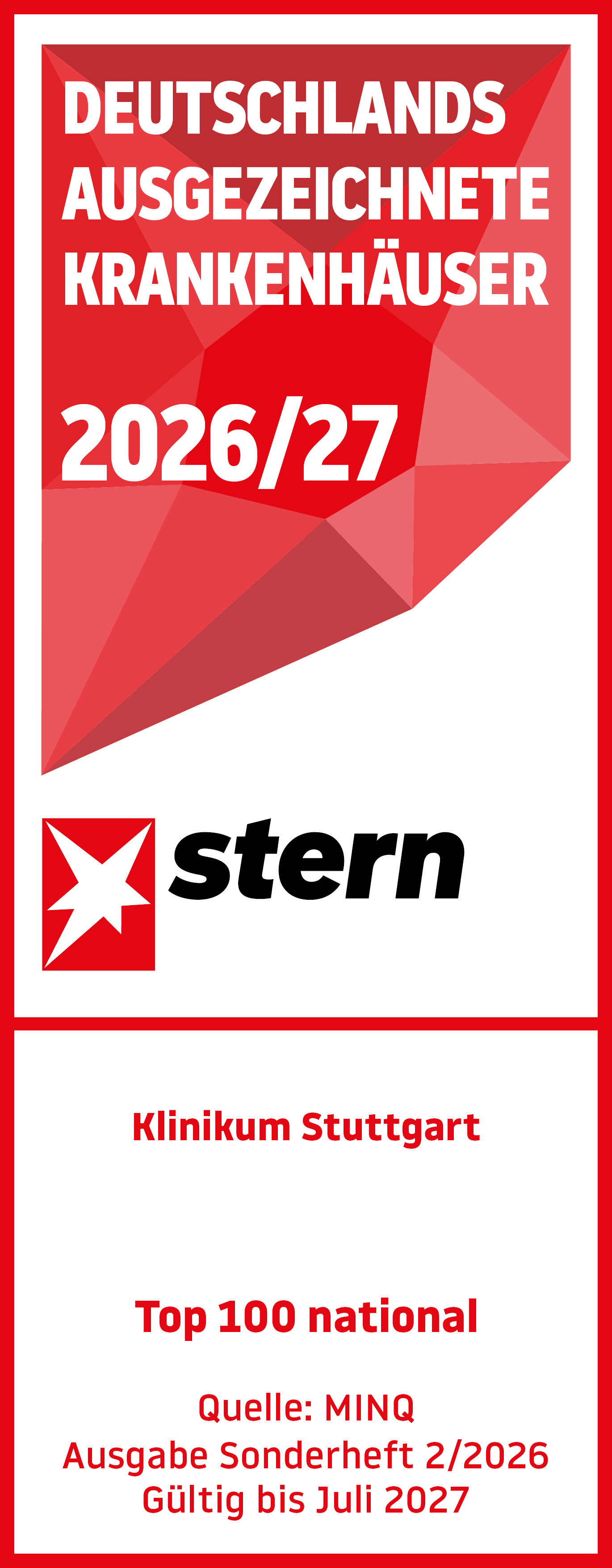 Stern Top100 Kliniken 2026